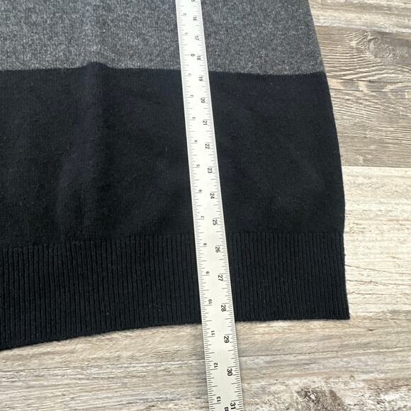 Banana Republic Black Gray 3 Tone Striped Mens L Merino Wool Blend Sweater - Picture 7 of 10